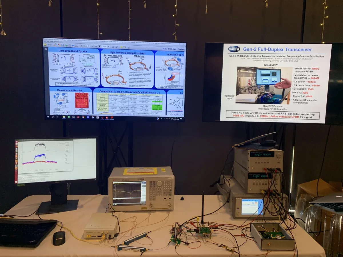 Aravind Nagulu and Tingjun Chen demonstrated a full-duplex wireless node
